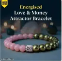Love and Money Attractor Bracelet Natural Rose Quartz & pyrite 