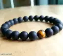 Black onyax with Tiger Eye singal Stone combination Beads Bracelet 