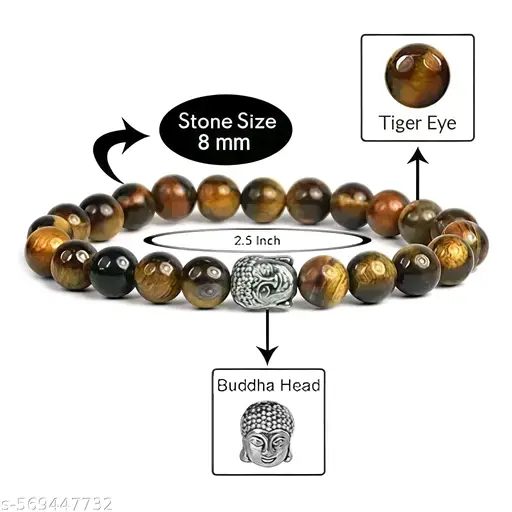 Tiger Eye with Buddha Head stylish and healing Bracelet 