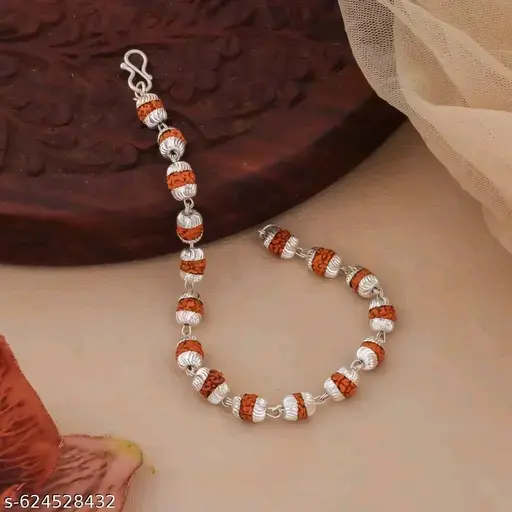 Rudraksh with silver plated Bracelet 