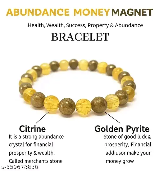 Pyrite and citrine Stone Bracelet 