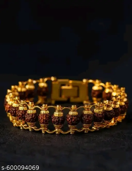 Gold plated Modern Rudraksh Bracelet 